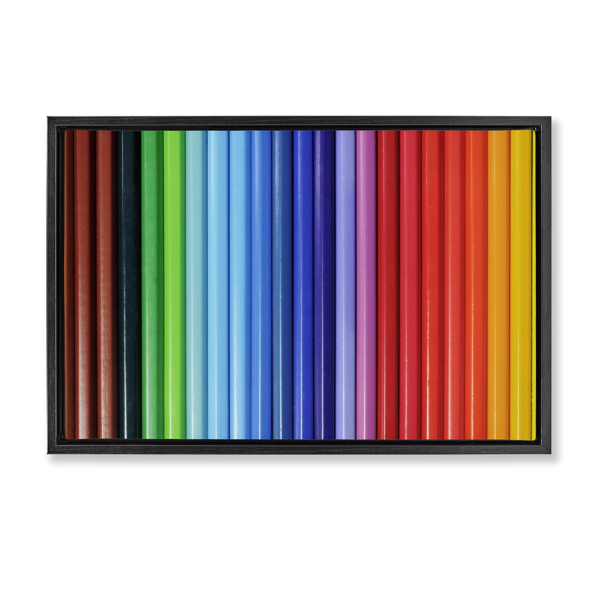 Stupell Industries Colored Pencil Lineup Black Framed Floater Canvas Wall Art, design by Tom Quartermaine