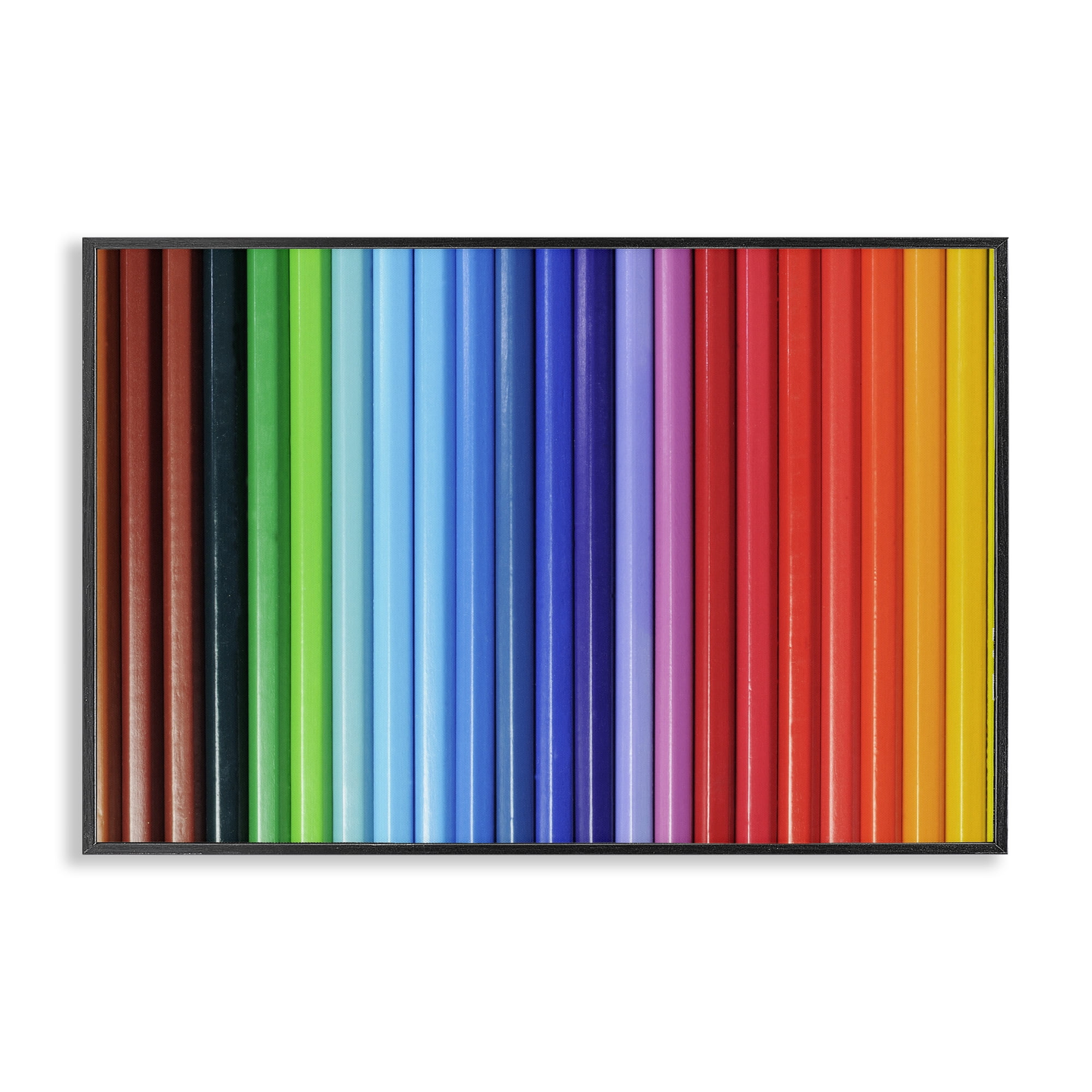 Stupell Industries Colored Pencil Lineup Black Framed Giclee Art, design by Tom Quartermaine