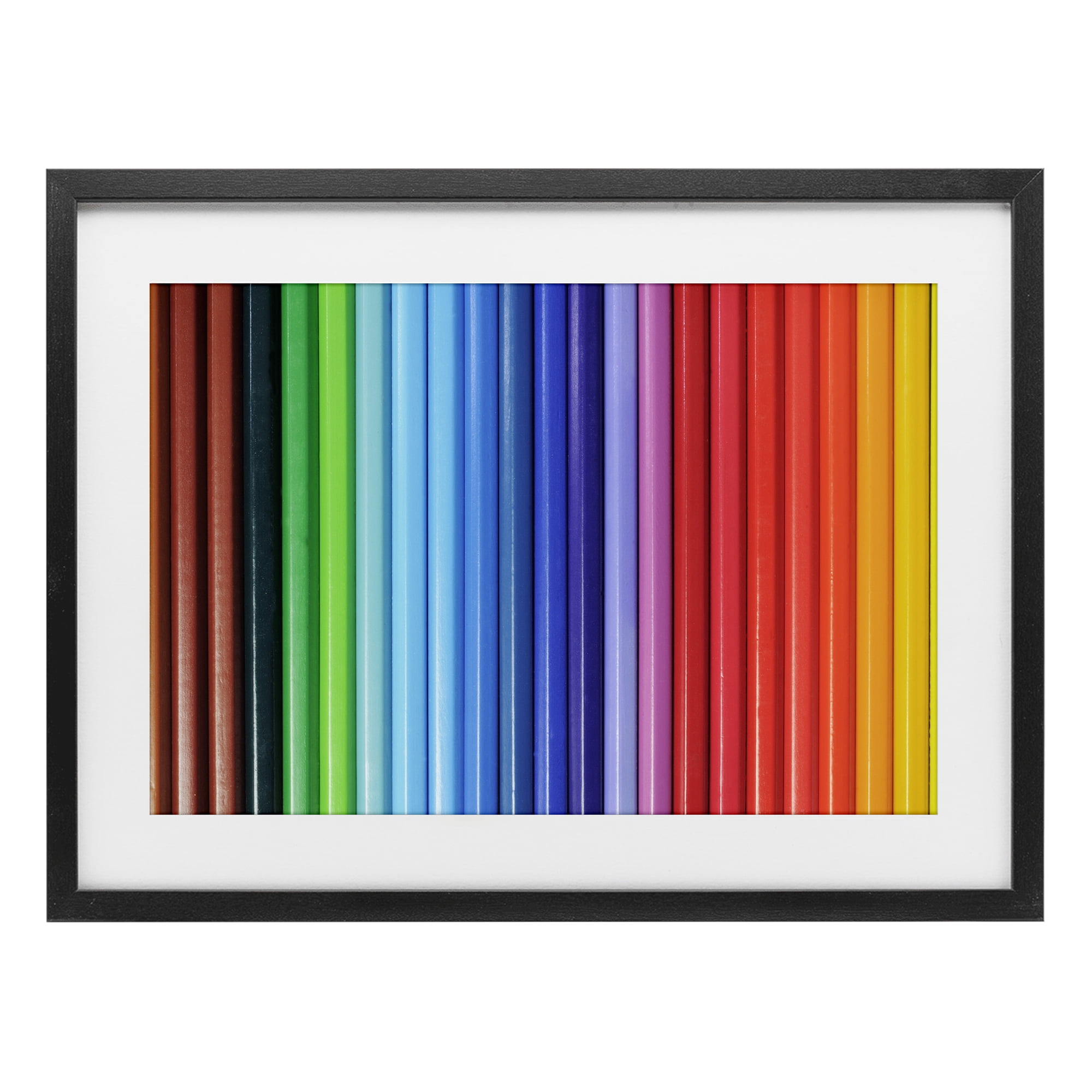 Stupell Industries Colored Pencil Lineup Black Framed Print Under Glass, design by Tom Quartermaine