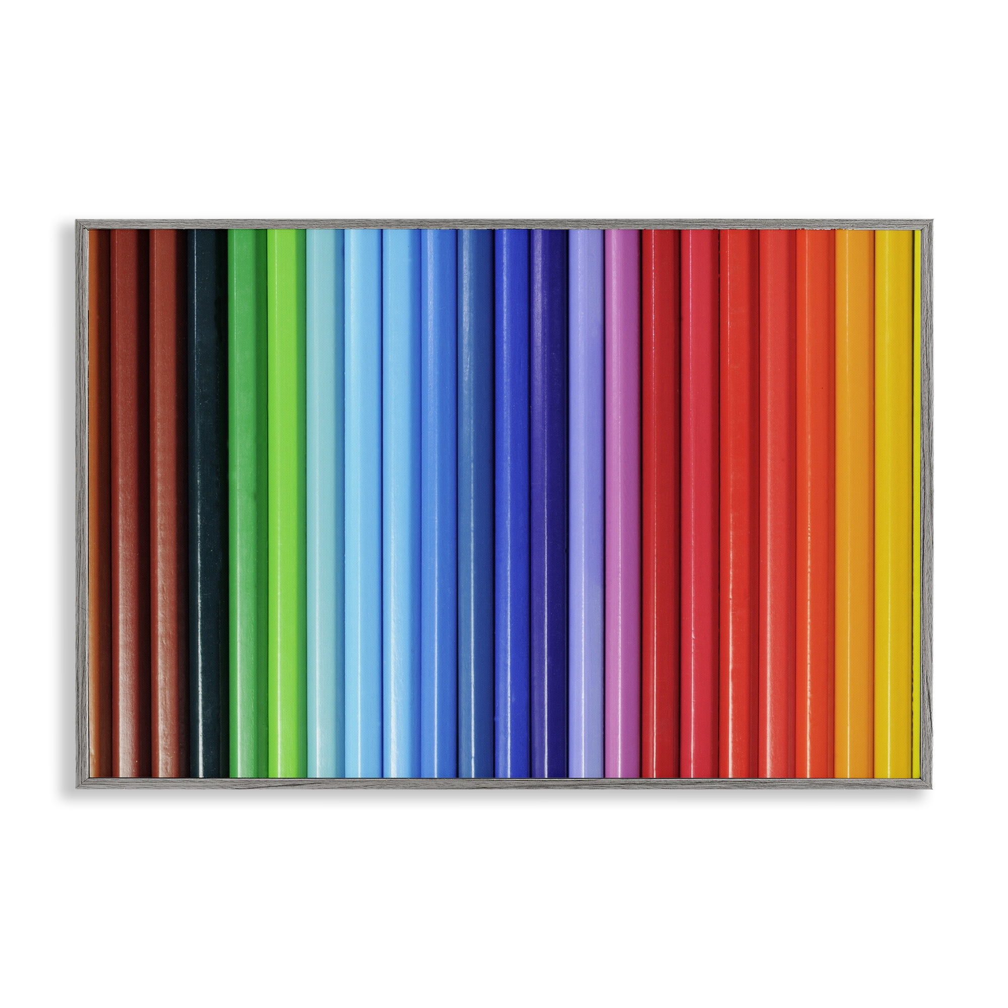 Stupell Industries Colored Pencil Lineup Gray Framed Giclee Art, design by Tom Quartermaine