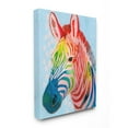 thumbnail image 1 of Stupell Industries Colorful Abstract Zebra Animal Rainbow Blue Drawing Canvas Wall Art by Grace Popp, 1 of 5