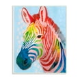 thumbnail image 1 of Stupell Industries Colorful Abstract Zebra Animal Rainbow Blue Drawing Wall Plaque Art by Grace Popp, 1 of 6