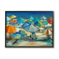 thumbnail image 1 of Stupell Industries Colorful Beach Umbrella Landscape Nautical Deep Blue Design by Third and Wall, 16" x 20", Black Framed, 1 of 1