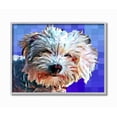 thumbnail image 1 of Stupell Industries Colorful Bichon Puppy Over Blue Geometric Pattern Designed by Kim Curinga, 1 of 1