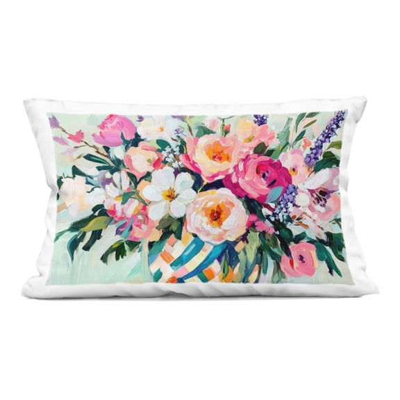 Stupell Industries Colorful Bouquet in Spring Vase Decorative Printed Throw Pillow, design by Petal Prints Design
