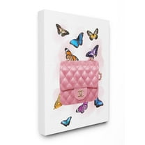 Stupell Industries Colorful Butterflies and Fashion Clutch Pink Design Canvas Wall Art Design by Ziwei Li, 30" x 40"