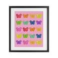 thumbnail image 1 of Stupell Industries Contemporary Colorful Butterflies on Pink Black Framed Print Under Glass, 13 x 16, by LISH Creative, 1 of 8