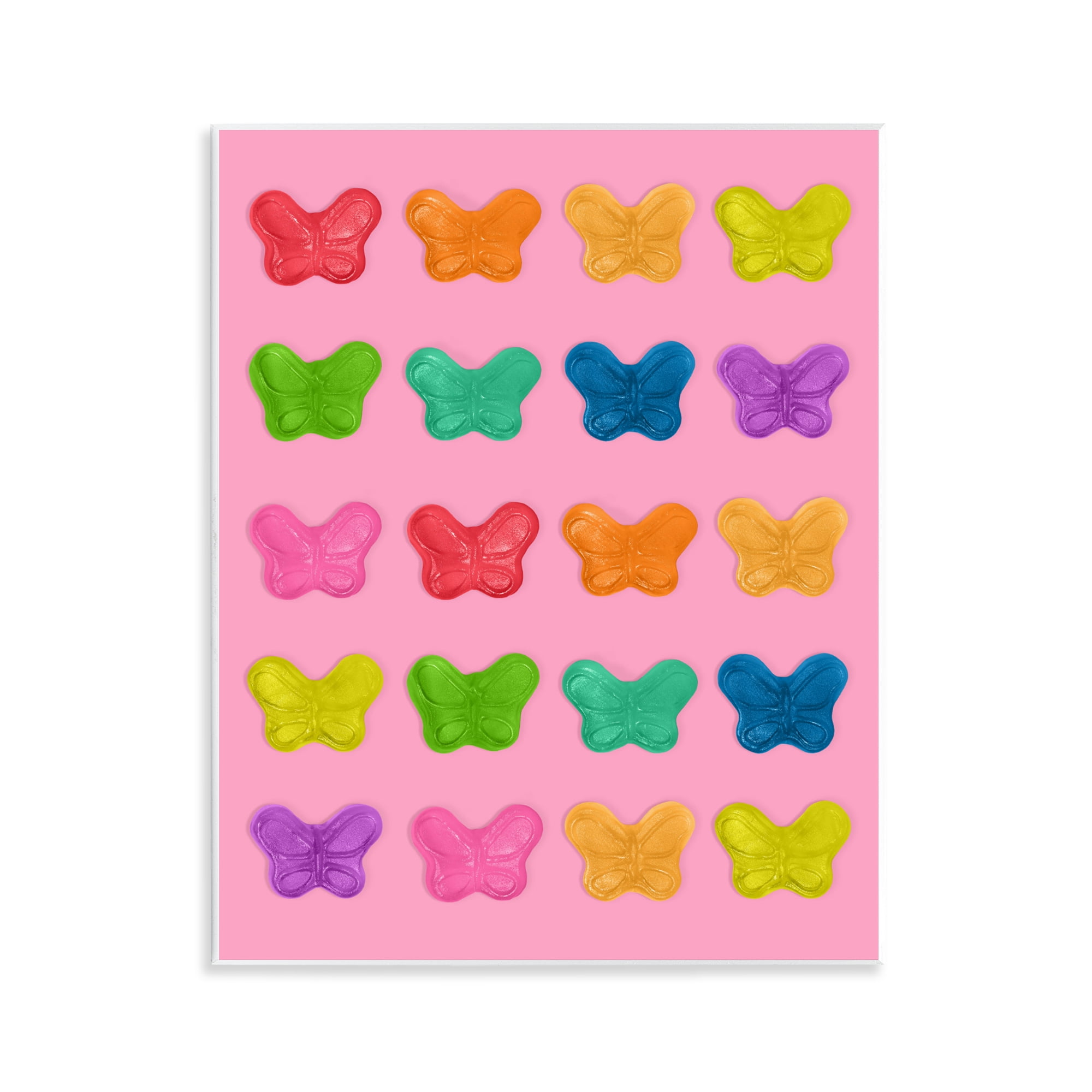 Stupell Industries Colorful Butterflies on Pink Wall Plaque Art, design by LISH Creative