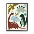 thumbnail image 1 of Stupell Industries Colorful Cartoon Dinosaur Friends Kid's Science Illustration Framed Wall Art Design by Daphne Polselli, 11" x 14", Black Framed, 1 of 8
