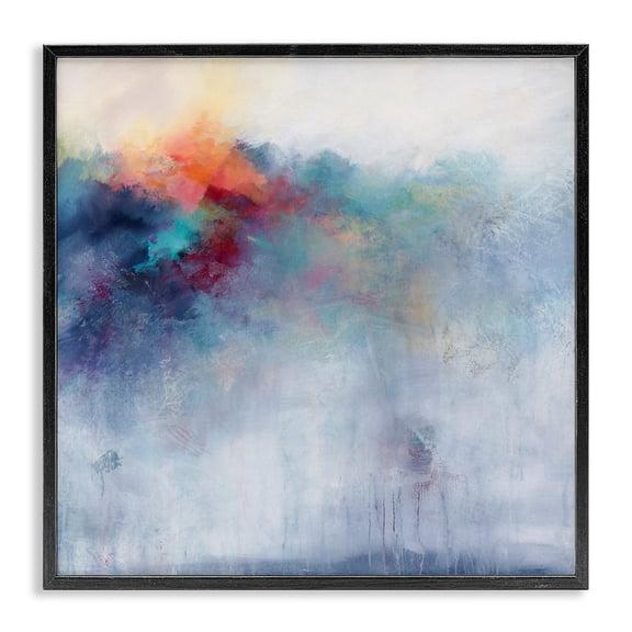 Stupell Industries Colorful Cascade Abstract Black Framed Giclee Art design by Karen Hale, 12 x 12