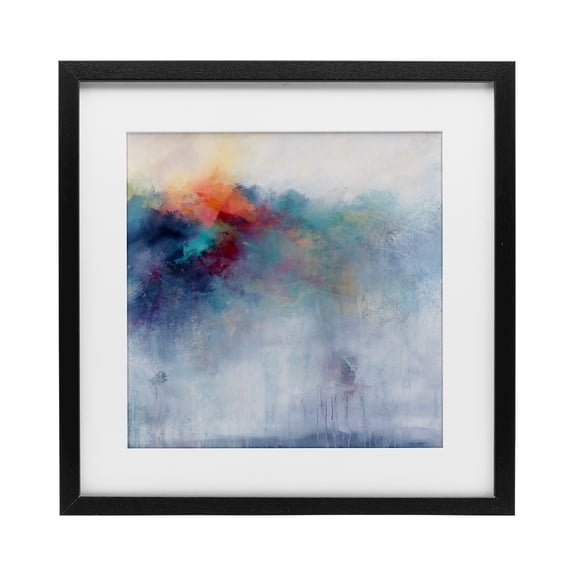Stupell Industries Colorful Cascade Abstract Black Framed Print Under Glass design by Karen Hale, 13 x 13