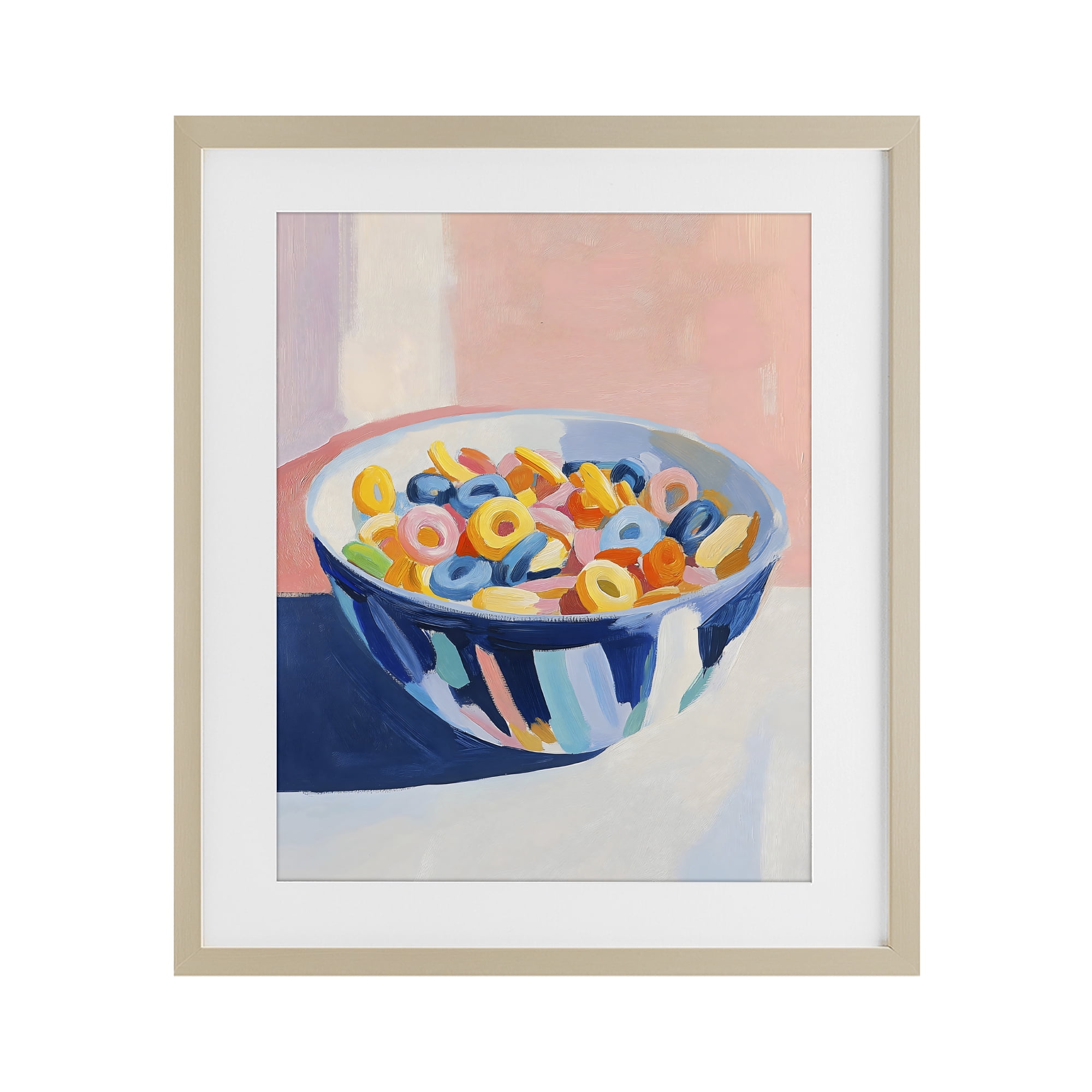 Stupell Industries Colorful Cereal Bowl Birch Framed Print Under Glass, design by The Prints Vibe