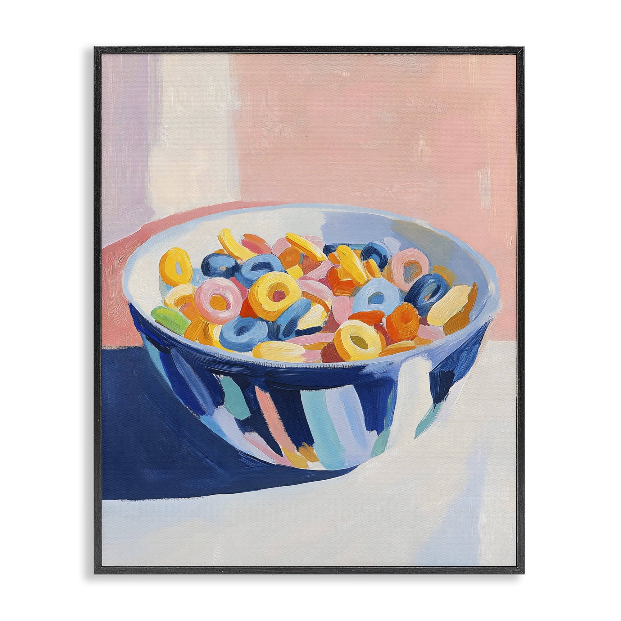 Stupell Industries Colorful Cereal Bowl Black Framed Giclee Art, design by The Prints Vibe