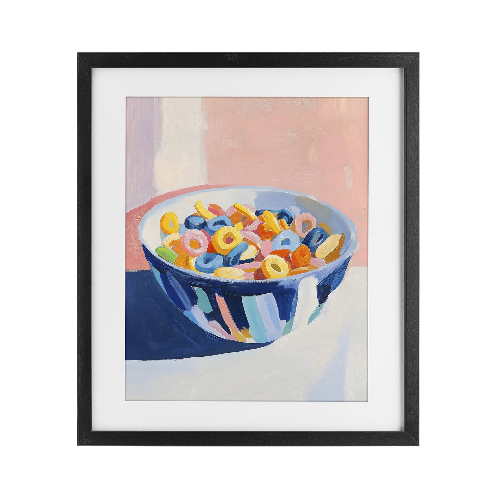 Stupell Industries Colorful Cereal Bowl Black Framed Print Under Glass, design by The Prints Vibe
