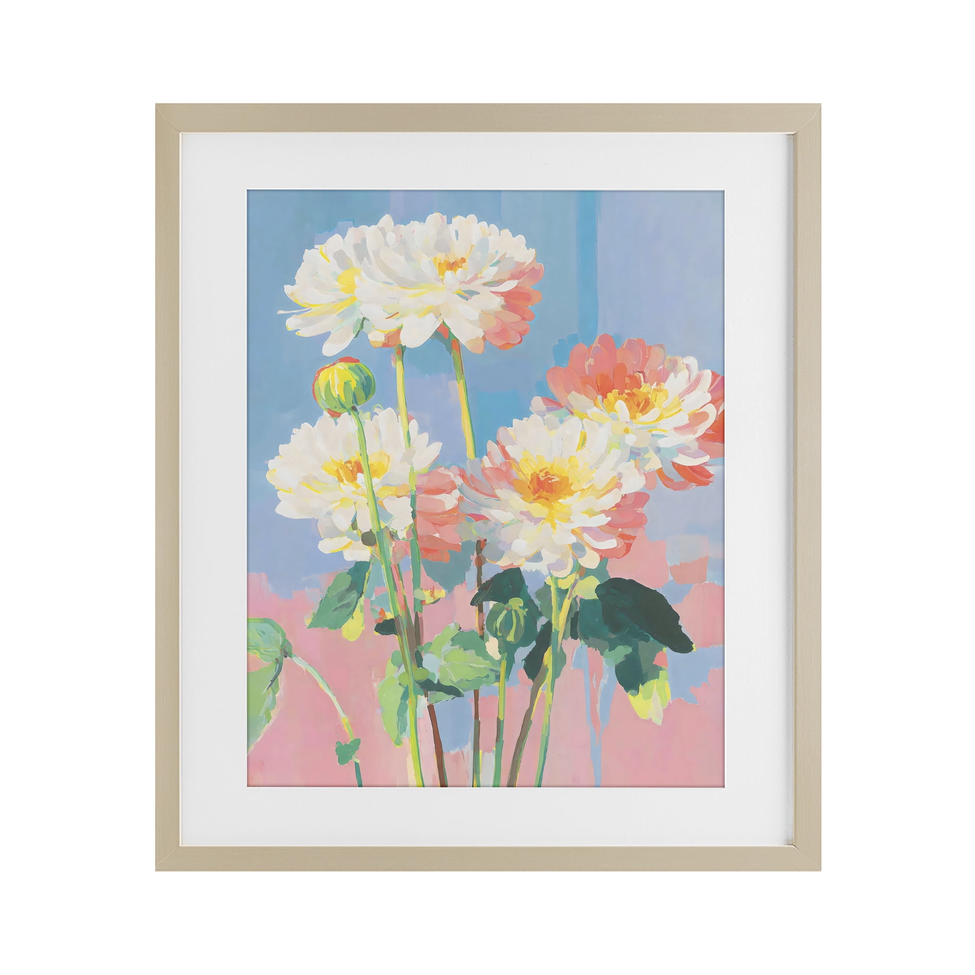 Stupell Industries Colorful Chrysanthemum Impressions Birch Framed Print Under Glass, design by Sisi and Seb