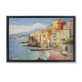 thumbnail image 1 of Stupell Industries Transitional Colorful Coastal Town by Sea Black Floating Frame Canvas Art, 25 x 17, by Creative Studio, 1 of 8