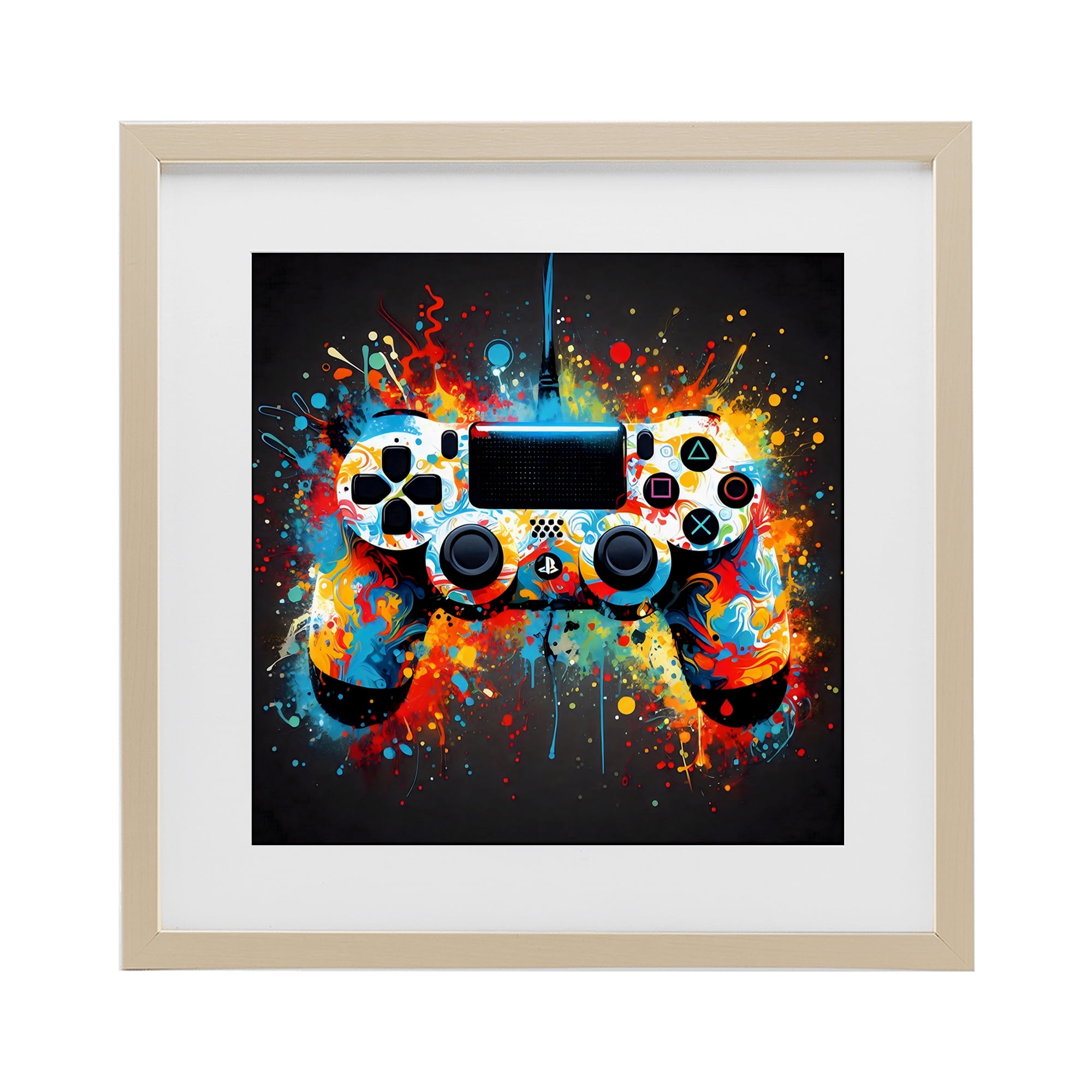 Stupell Industries Colorful Controller Swirl Birch Framed Print Under Glass, design by Creative Studio