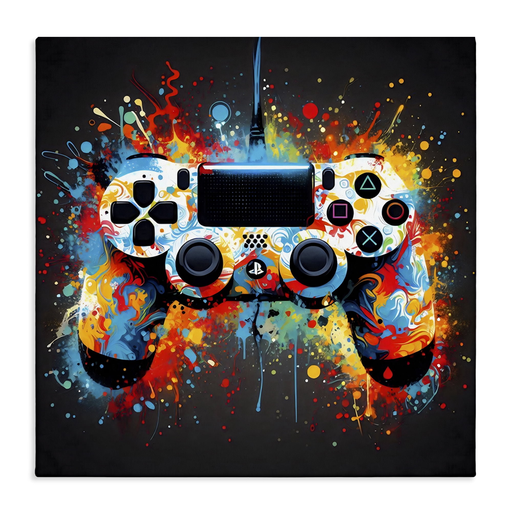 Stupell Industries Colorful Controller Swirl Canvas Wall Art, design by Creative Studio