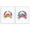 thumbnail image 1 of Stupell Industries Colorful Crab Silhouette Animals Painting White Framed Art Print Wall Art, 24 x 30, Set of 2, 1 of 2