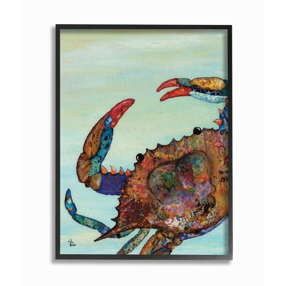 Stupell Industries Colorful Crab on Sand Aquatic Animal Painting Designed by Lisa Morales