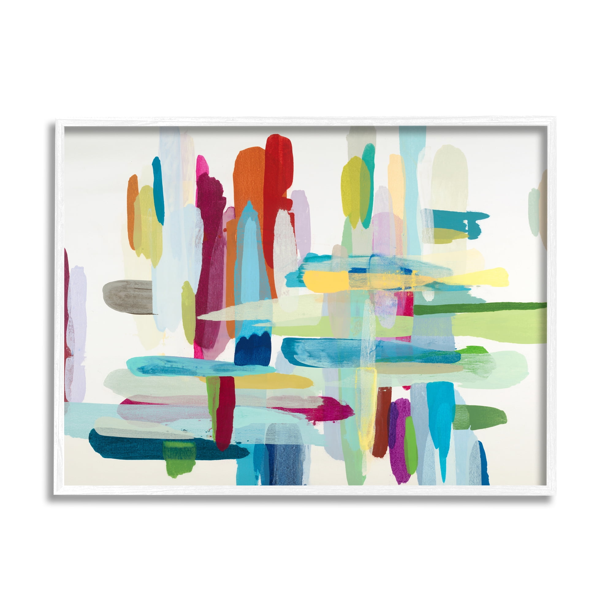 Colorful Abstract Canvas Print with White Frame, 11 x 14