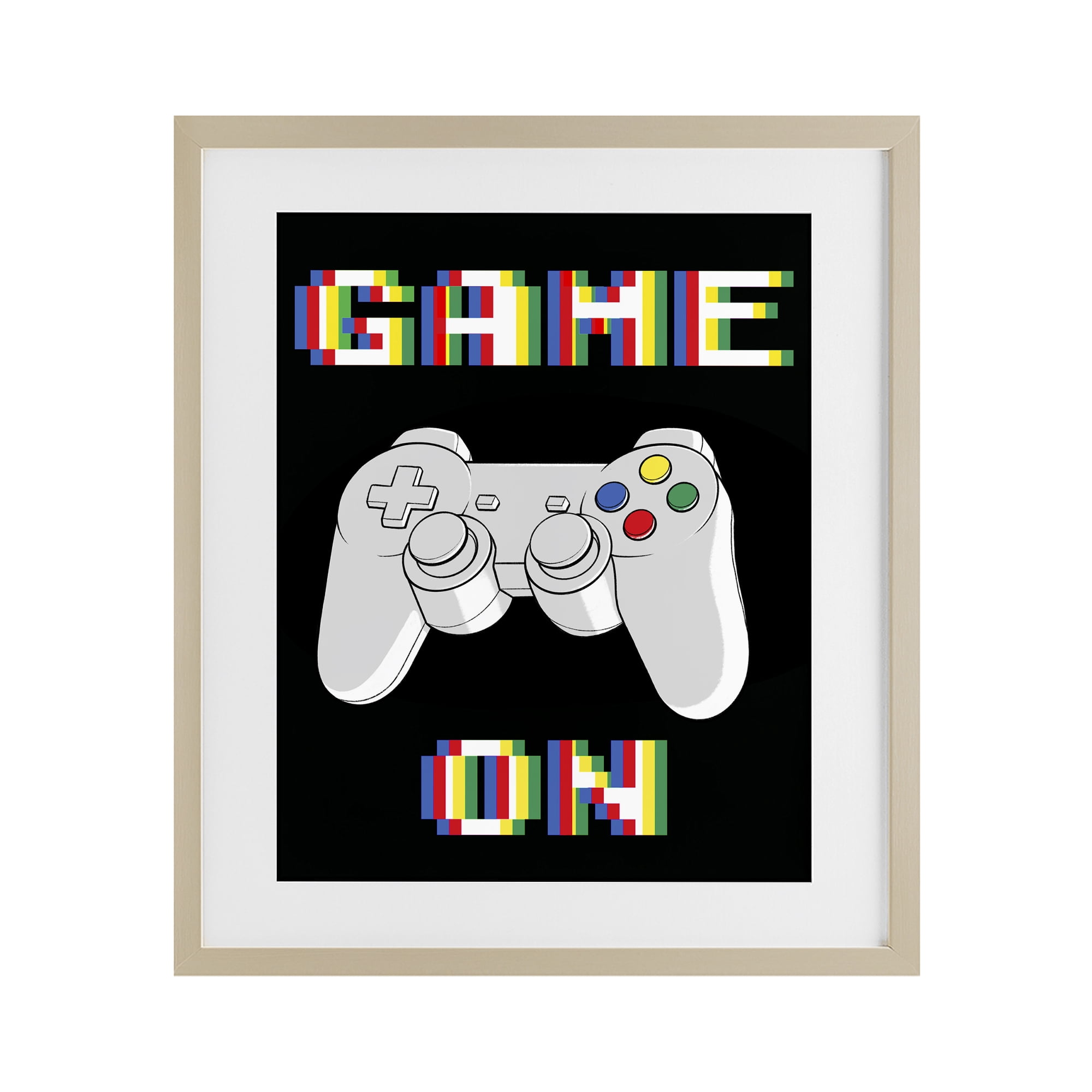Stupell Industries Colorful Digital Game On Birch Framed Print Under Glass, design by Marcus Prime