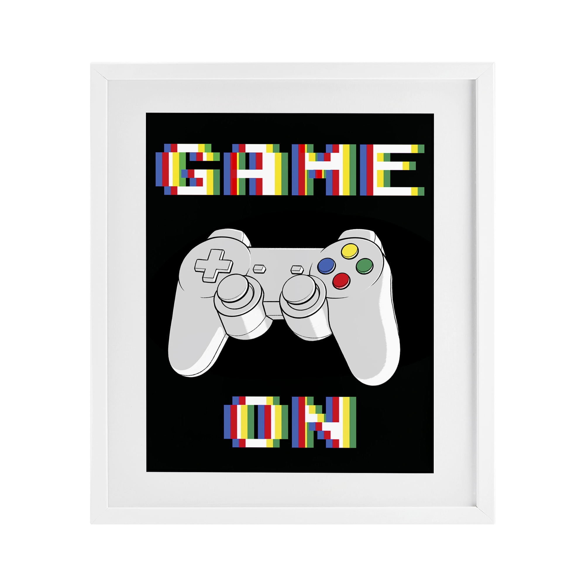 Stupell Industries Colorful Digital Game On White Framed Print Under Glass, design by Marcus Prime