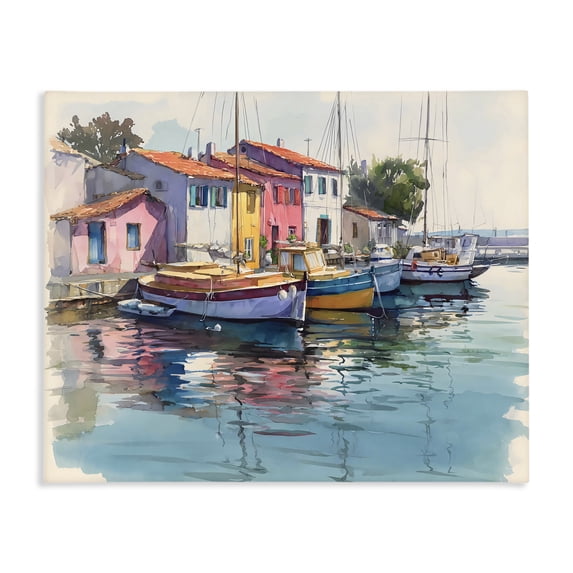 Stupell Industries Traditional Colorful Docks Harbor Canvas Art, 20 x 16, by Franklyn Gregory