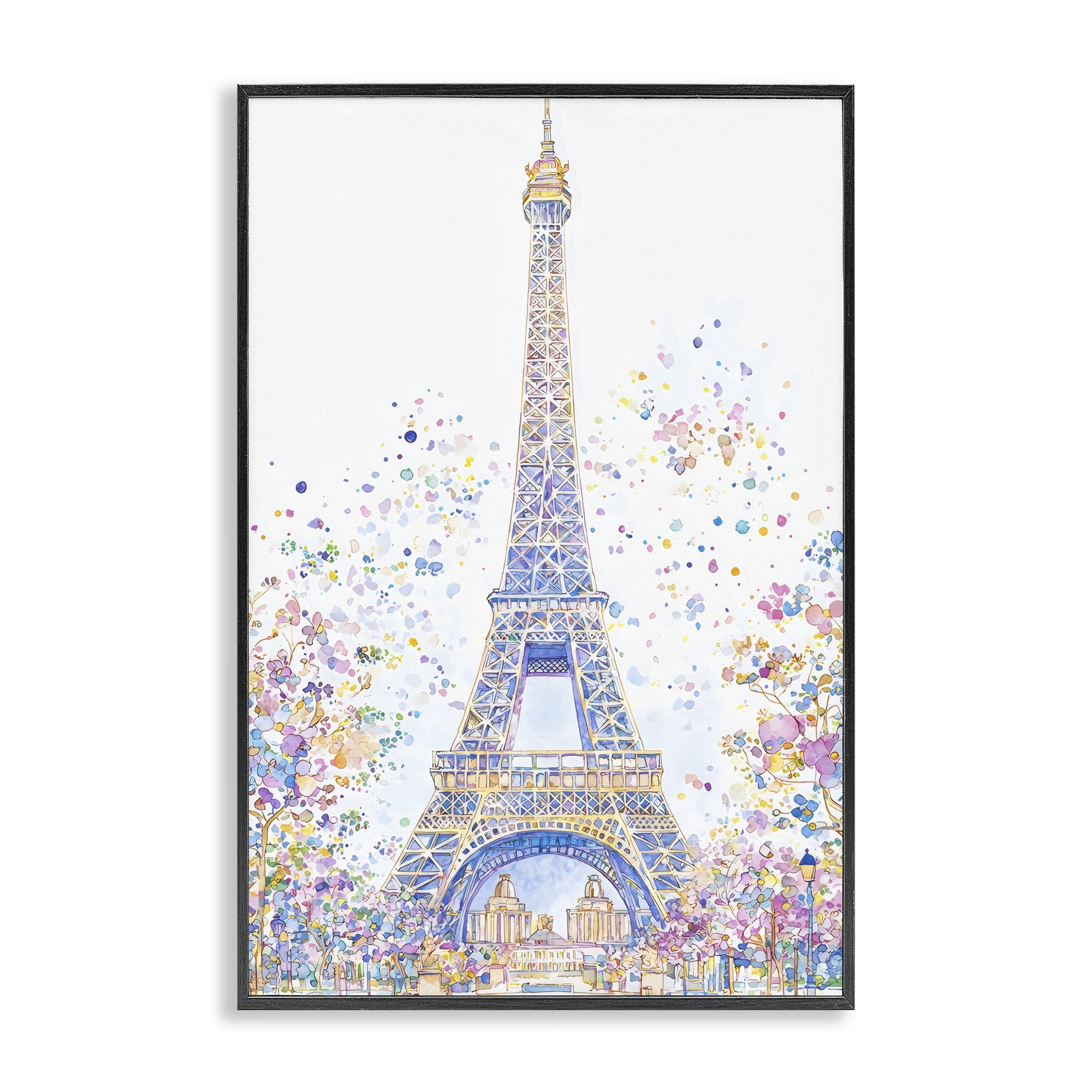 Stupell Industries Colorful Eiffel Tower Black Framed Giclee Art, design by Creative Studio