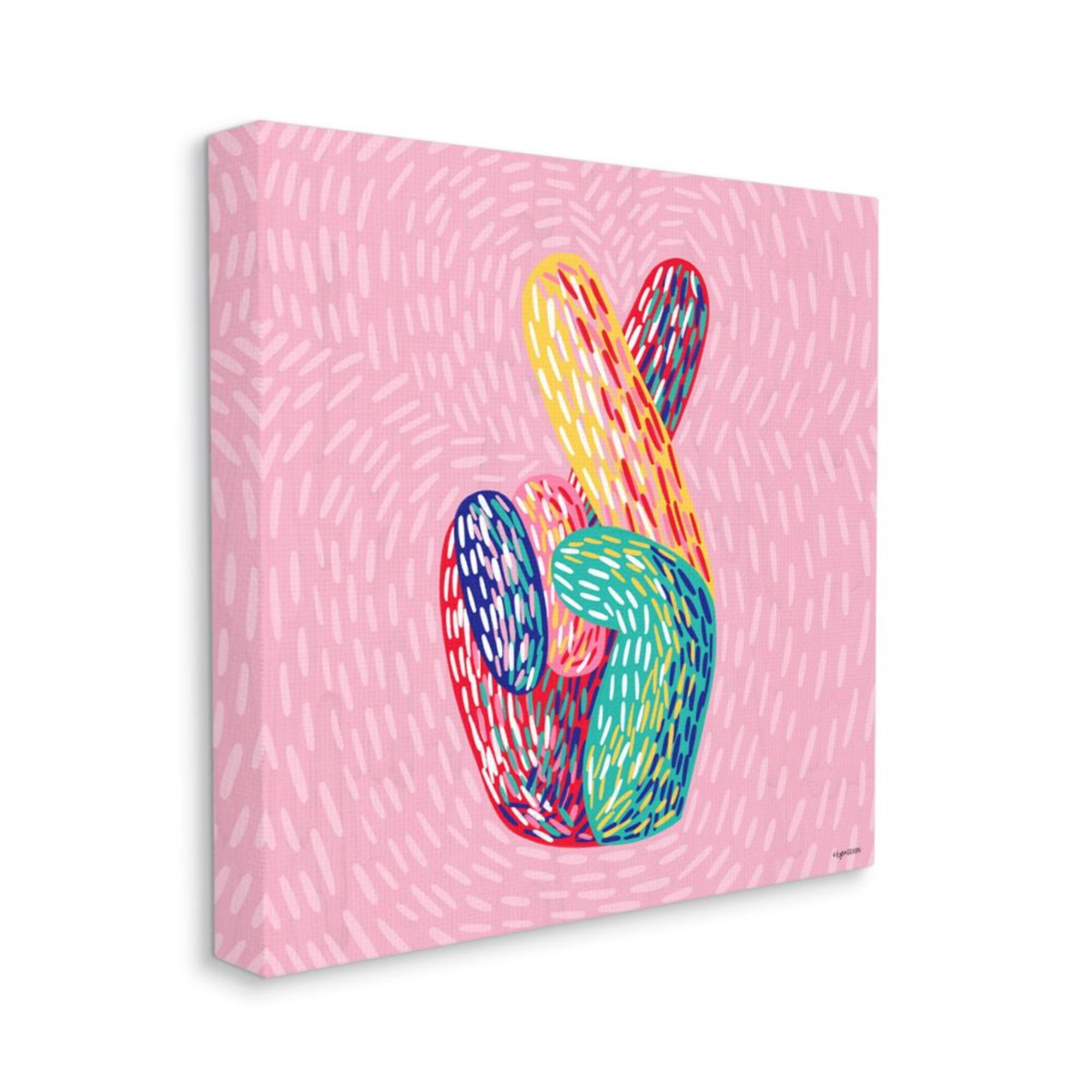 Stupell Industries Colorful Fingers Crossed Abstract Line Pattern Design by Kyra Brown, 36" x 36"