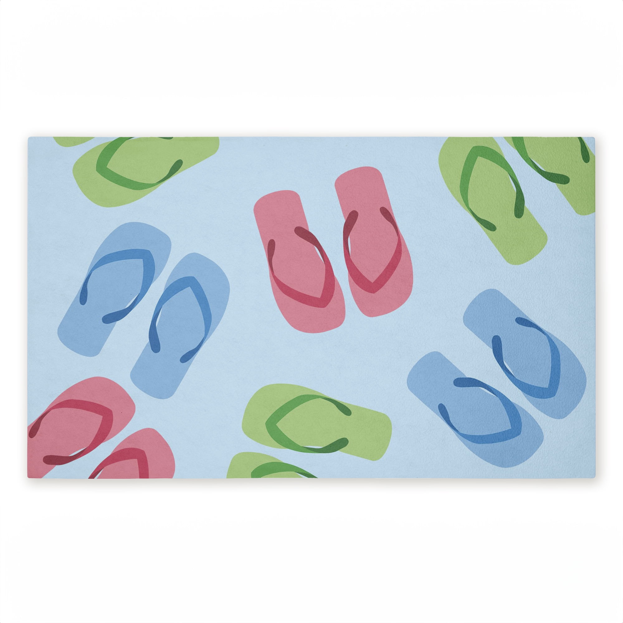 Stupell Industries Colorful Flip Flops on Blue Printed Outdoor Door Floor Mat, design by Lil' Rue
