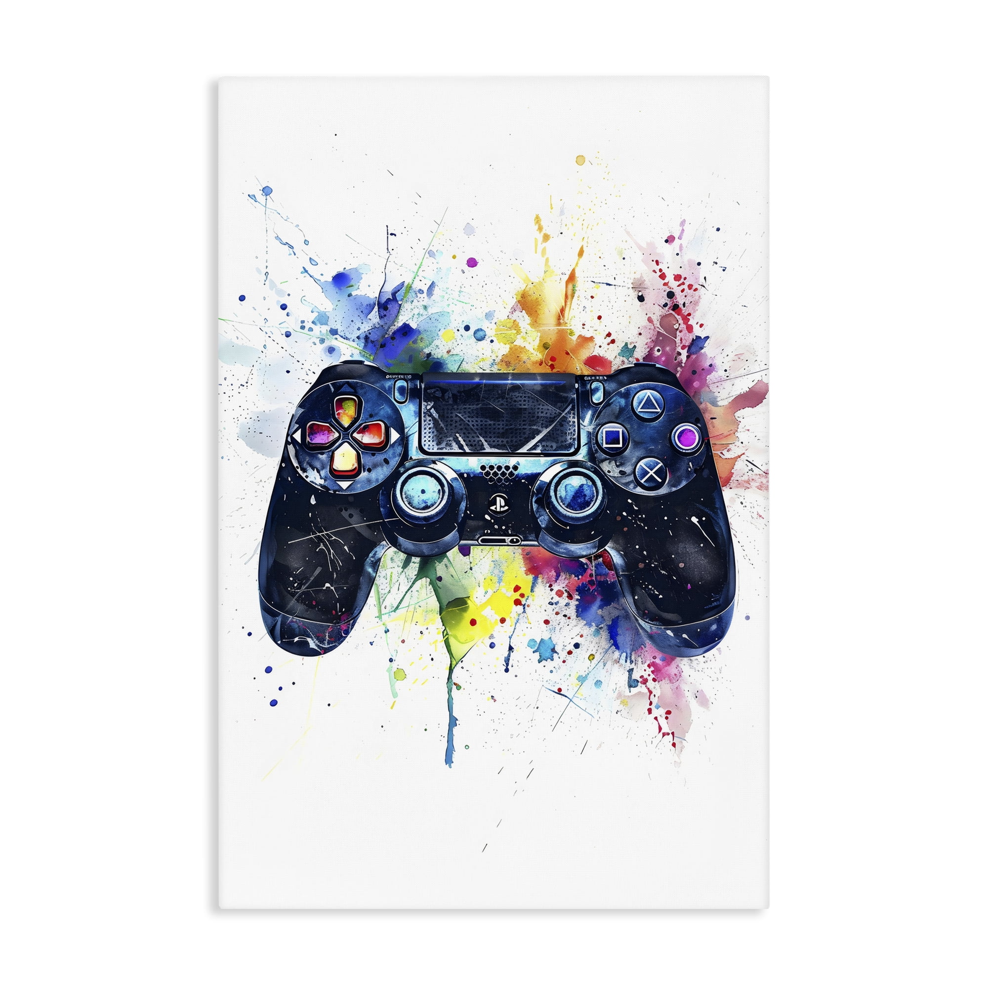 Stupell Industries Colorful Gaming Controller Splatter Canvas Wall Art, design by Creative Studio