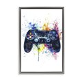 thumbnail image 1 of Stupell Industries Contemporary Colorful Gaming Controller Splatter Gray Floating Frame Canvas Art, 21 x 31, by Creative Studio, 1 of 8