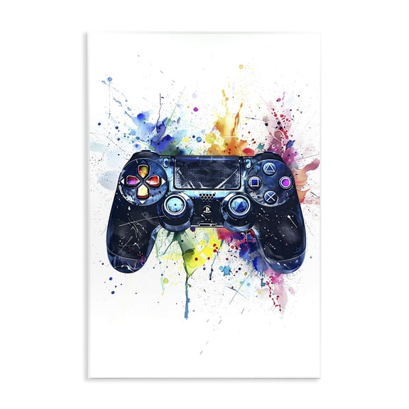 Stupell Industries Colorful Gaming Controller Splatter Wall Plaque Art, design by Creative Studio