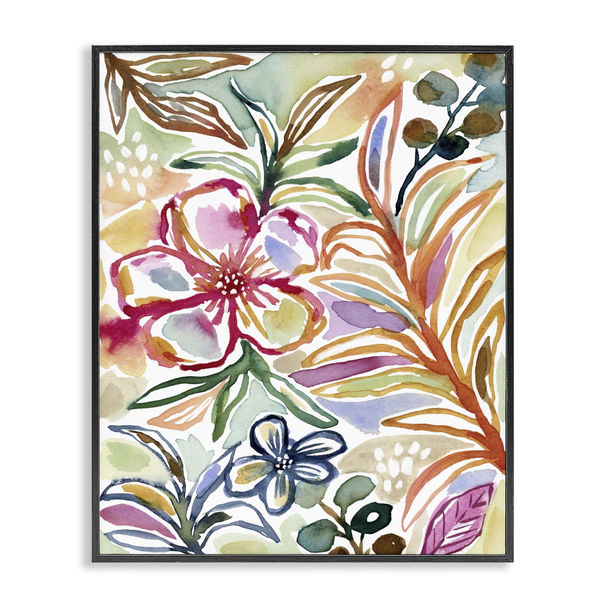 Stupell Industries Colorful Garden Impressions Black Framed Giclee Art, design by Lisa Nohren