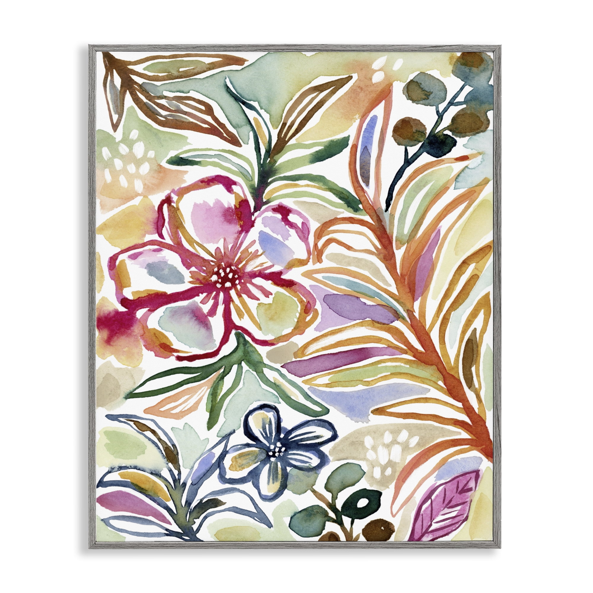 Stupell Industries Colorful Garden Impressions Gray Framed Giclee Art, design by Lisa Nohren