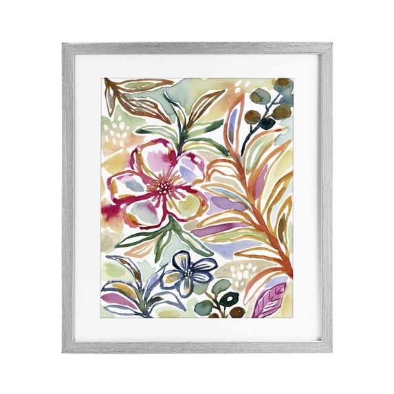 Stupell Industries Eclectic Colorful Garden Impressions Gray Framed Print Under Glass, 13 x 16, by Lisa Nohren