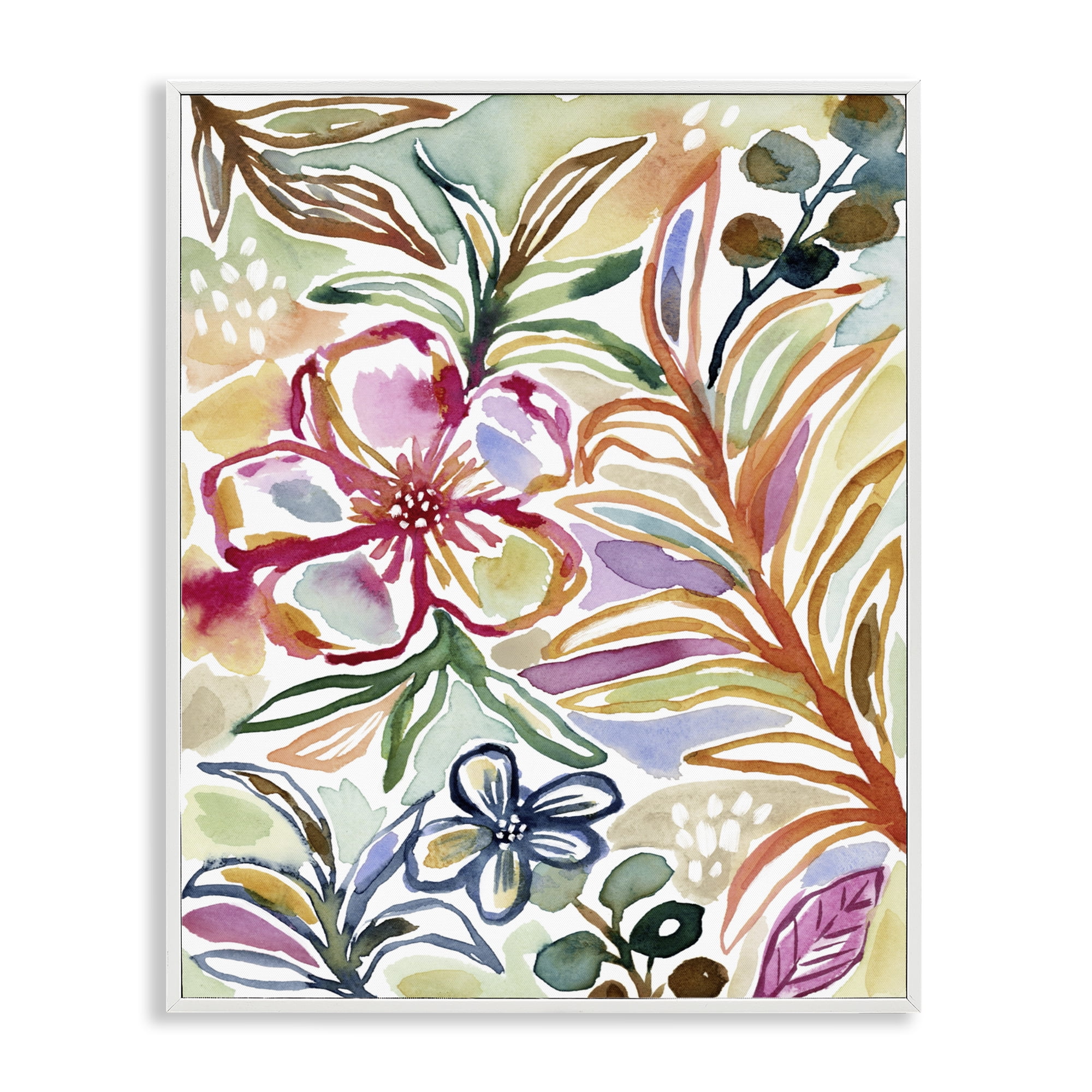 Stupell Industries Colorful Garden Impressions White Framed Giclee Art, design by Lisa Nohren
