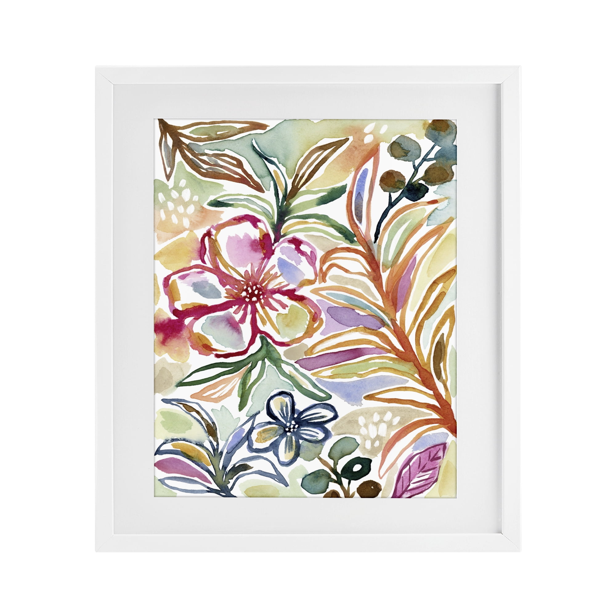 Stupell Industries Colorful Garden Impressions White Framed Print Under Glass, design by Lisa Nohren