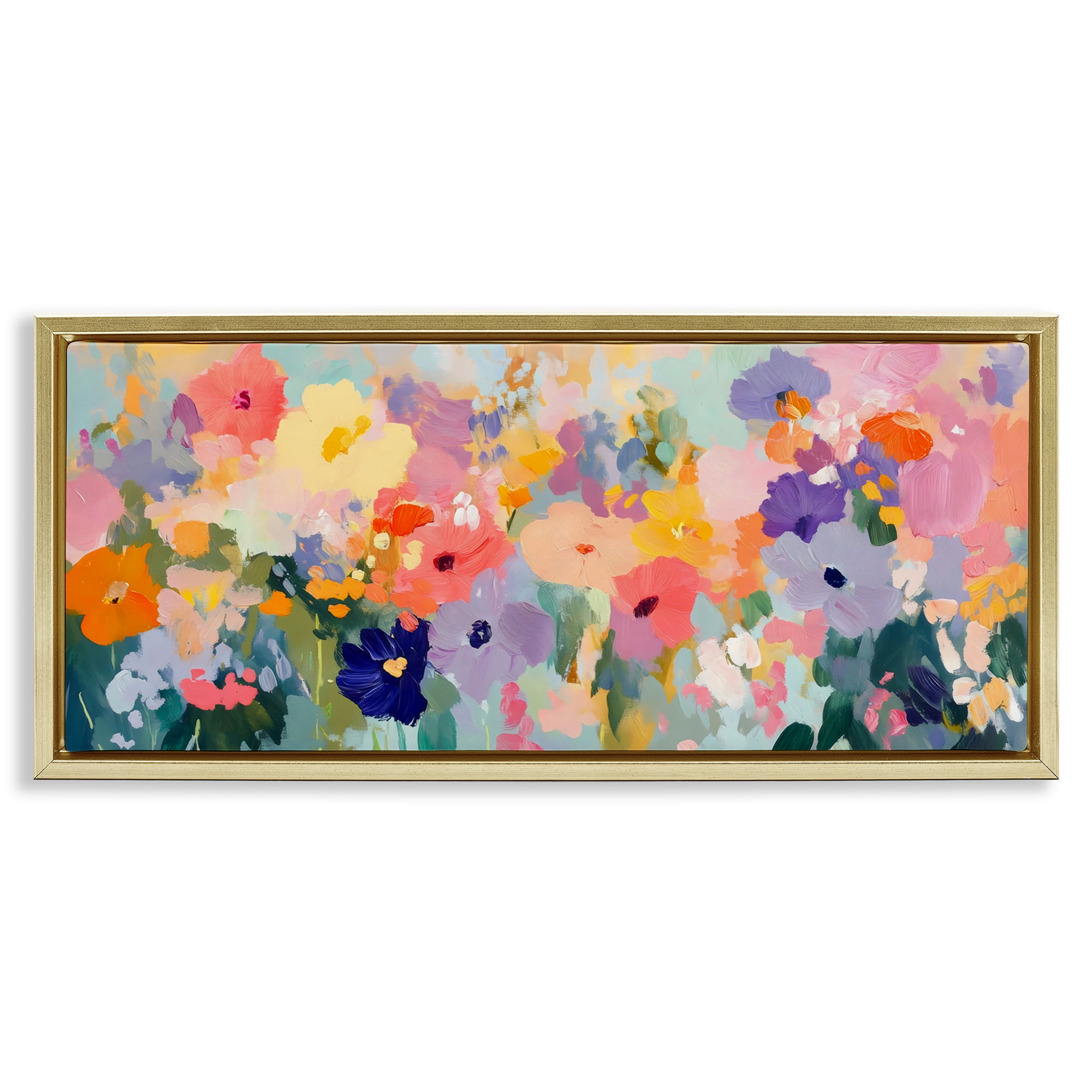 Stupell Industries Colorful Garden Variations Gold Framed Floater Canvas Wall Art, design by Creative Studio