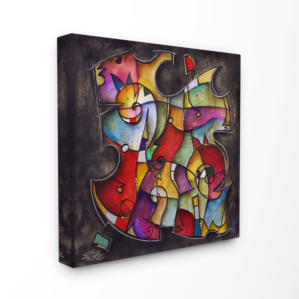 Stupell Industries Colorful Geometry Abstract Distressed Texture Painting Canvas Wall Art by Eric Waugh