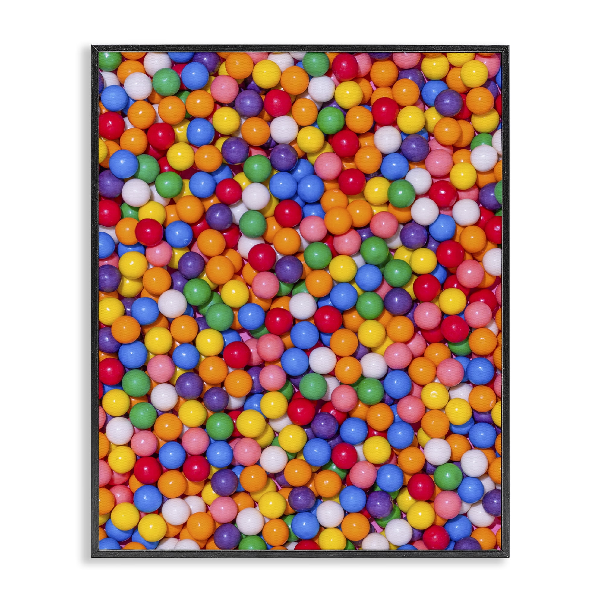 Stupell Industries Colorful Gumballs Close Up Black Framed Giclee Art, design by LISH Creative