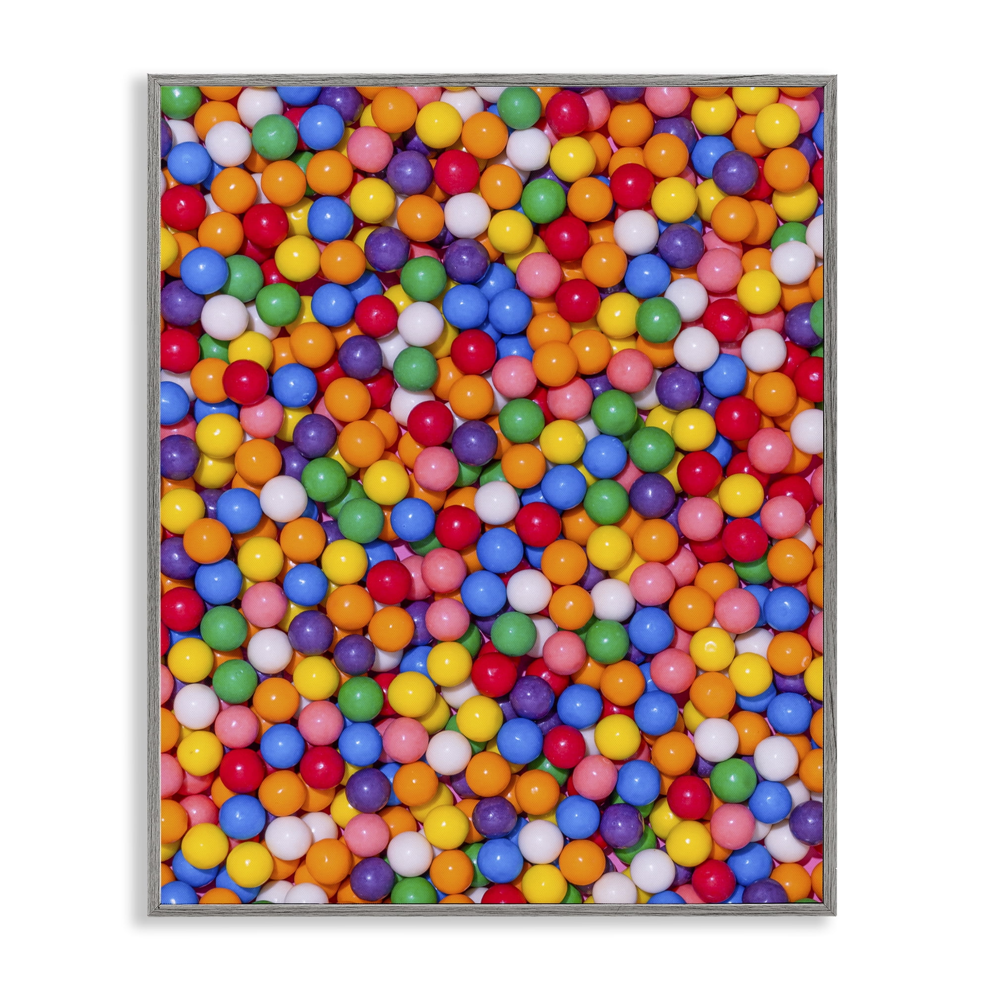 Stupell Industries Colorful Gumballs Close Up Gray Framed Giclee Art, design by LISH Creative