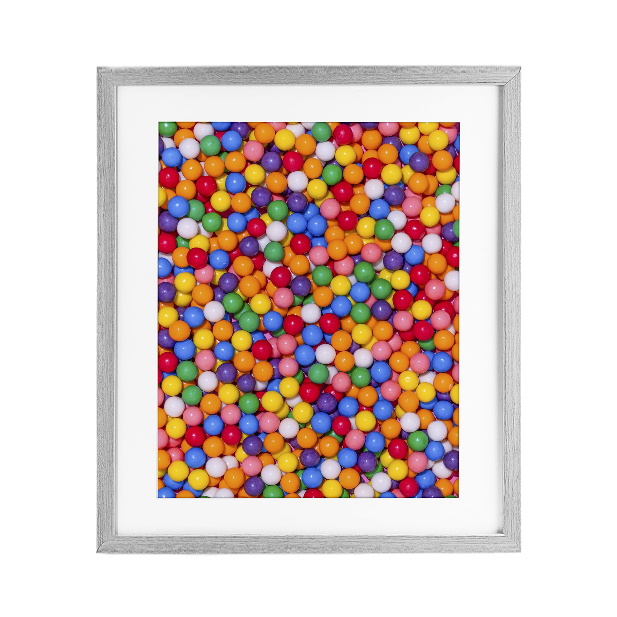 Stupell Industries Colorful Gumballs Close Up Gray Framed Print Under Glass, design by LISH Creative