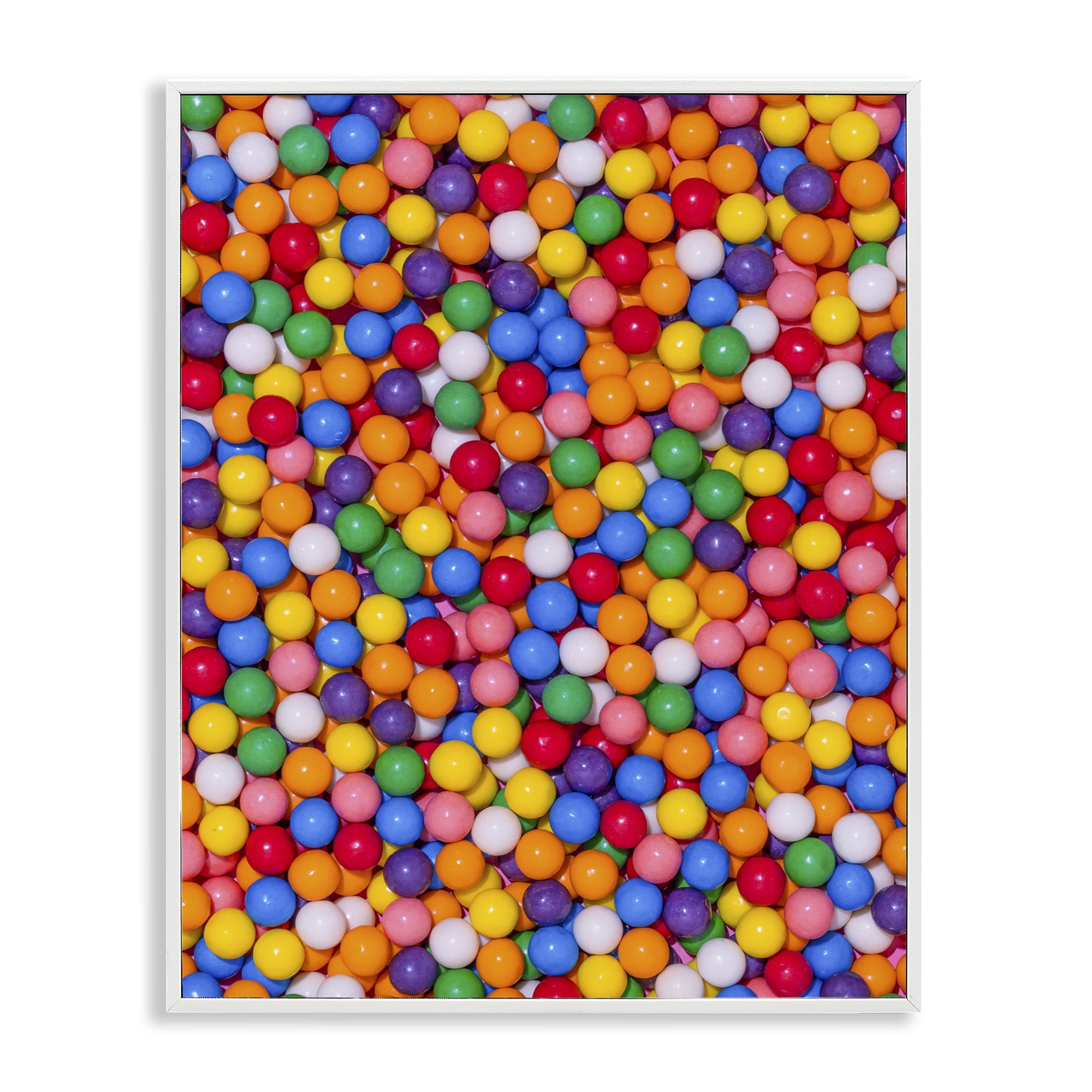 Stupell Industries Colorful Gumballs Close Up White Framed Giclee Art, design by LISH Creative