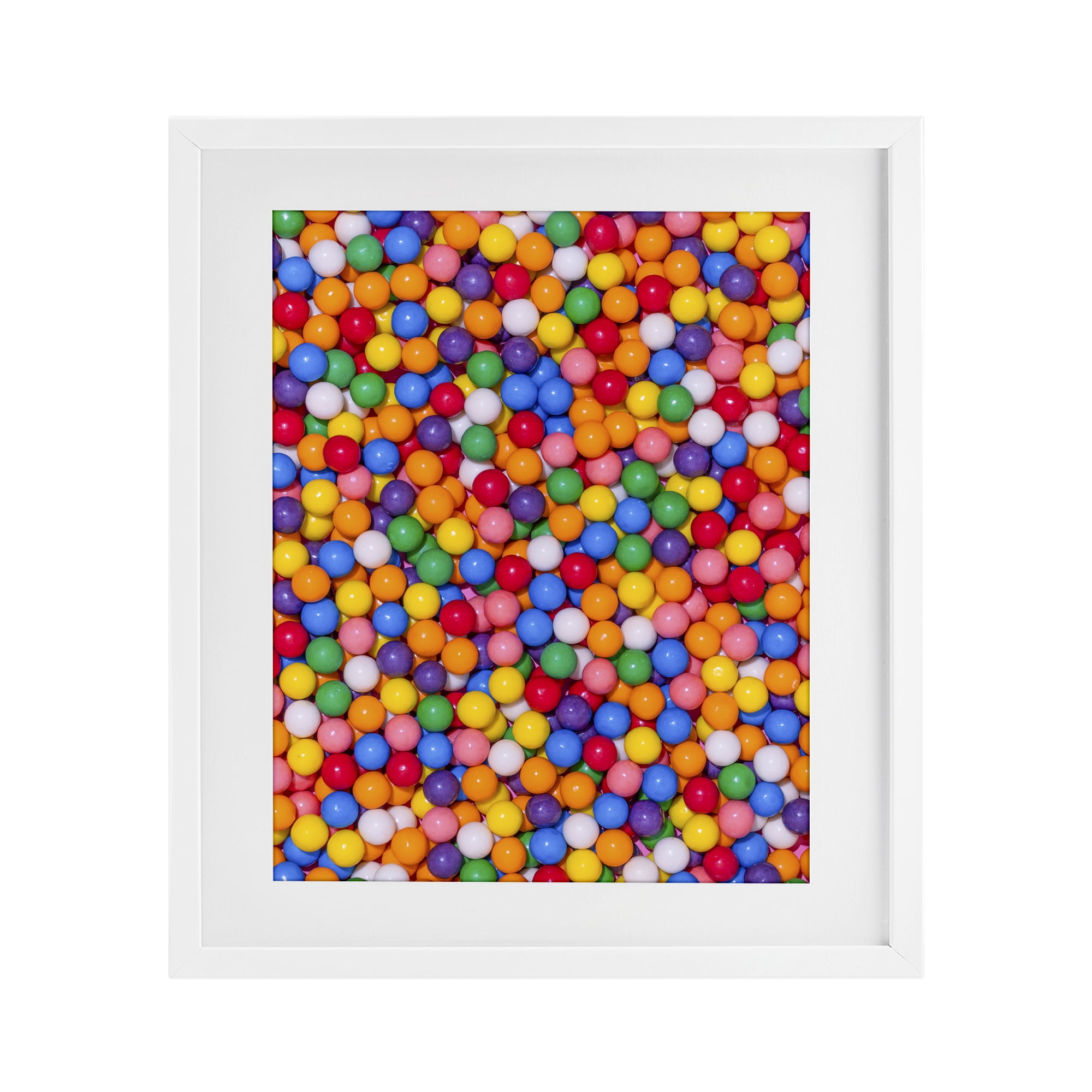 Stupell Industries Colorful Gumballs Close Up White Framed Print Under Glass, design by LISH Creative