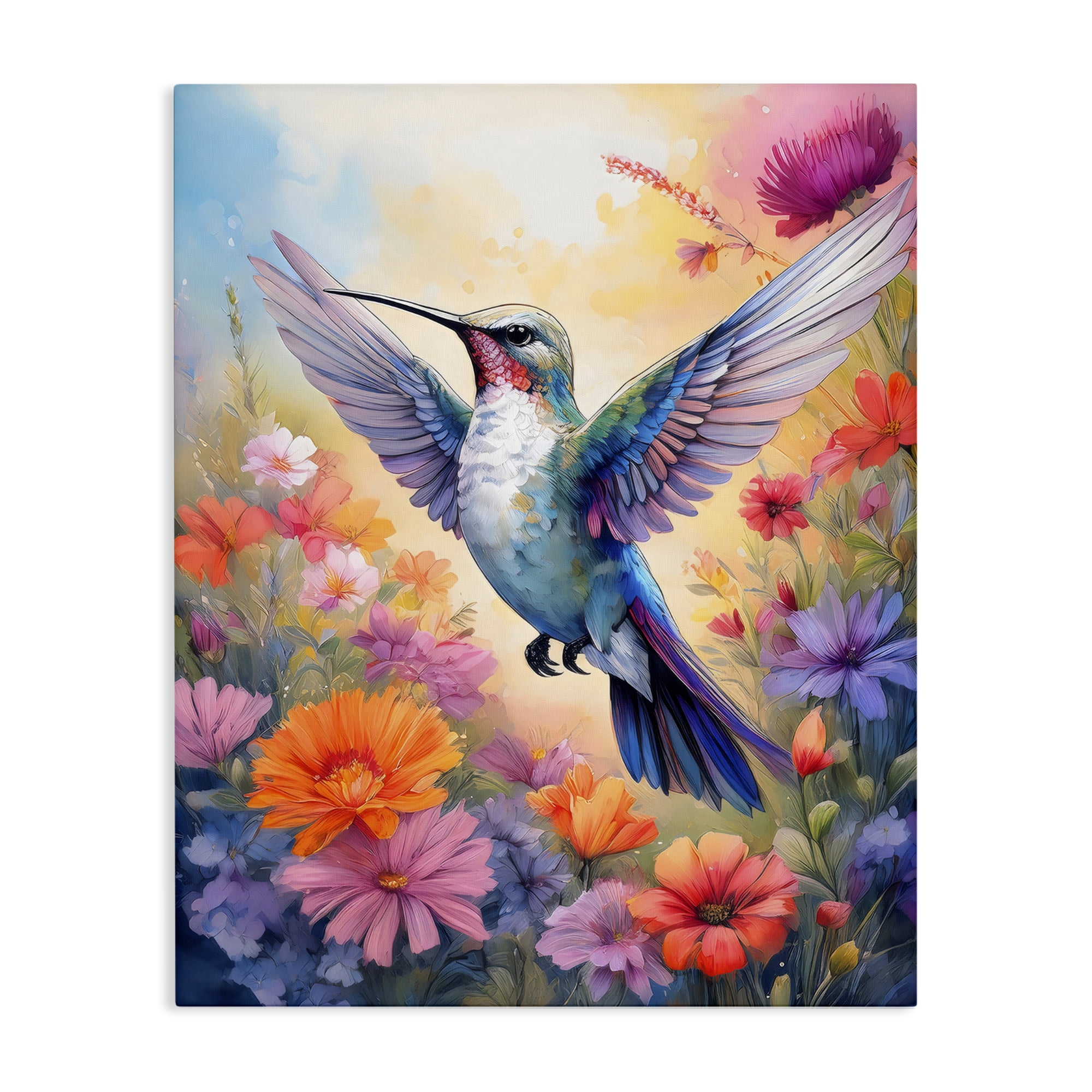 Stupell Industries Colorful Hummingbird in Bloom Canvas Wall Art, design by Creative Studio
