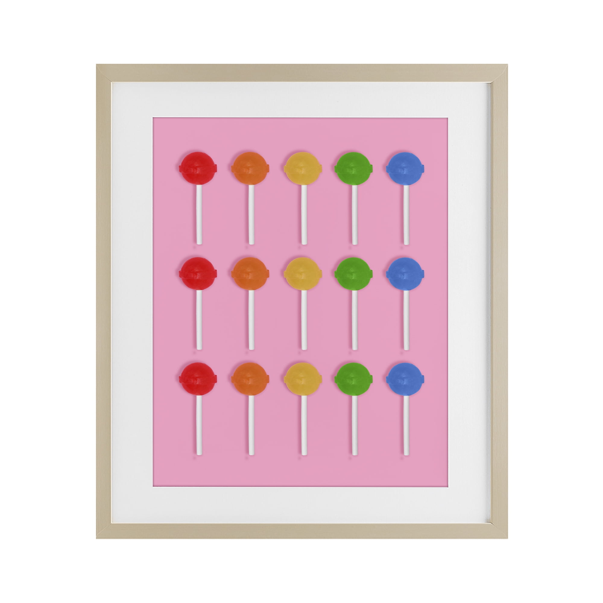 Stupell Industries Colorful Lollipop Grid Birch Framed Print Under Glass, design by LISH Creative