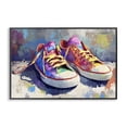 thumbnail image 1 of Stupell Industries Modern Colorful Low Top Sneakers Black Framed Giclee Art, 18 x 12, by Creative Studio, 1 of 8