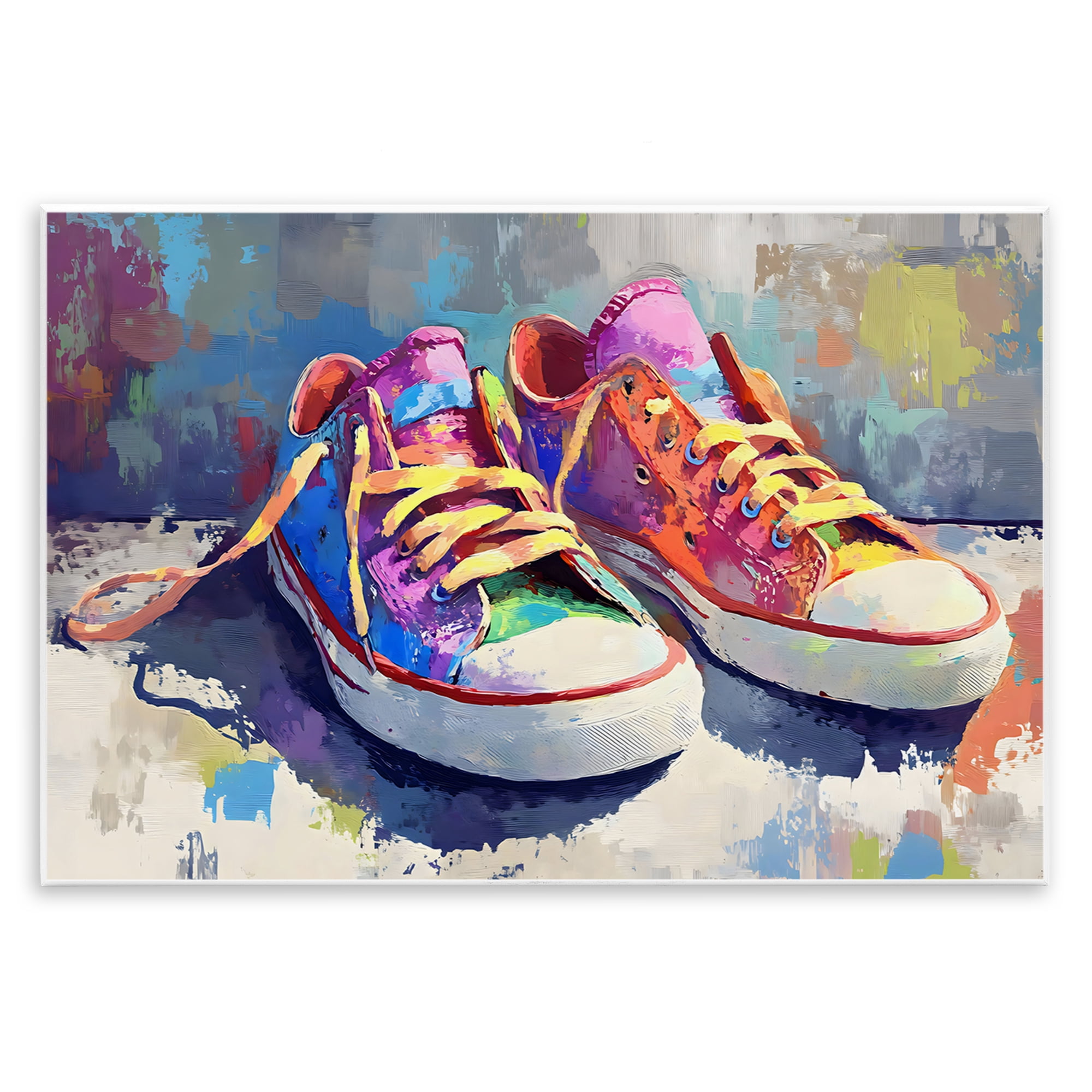 Stupell Industries Colorful Low Top Sneakers Wall Plaque Art, design by Creative Studio